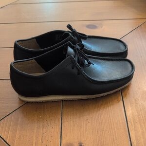 Black Leather Men's Clarks Wallabees